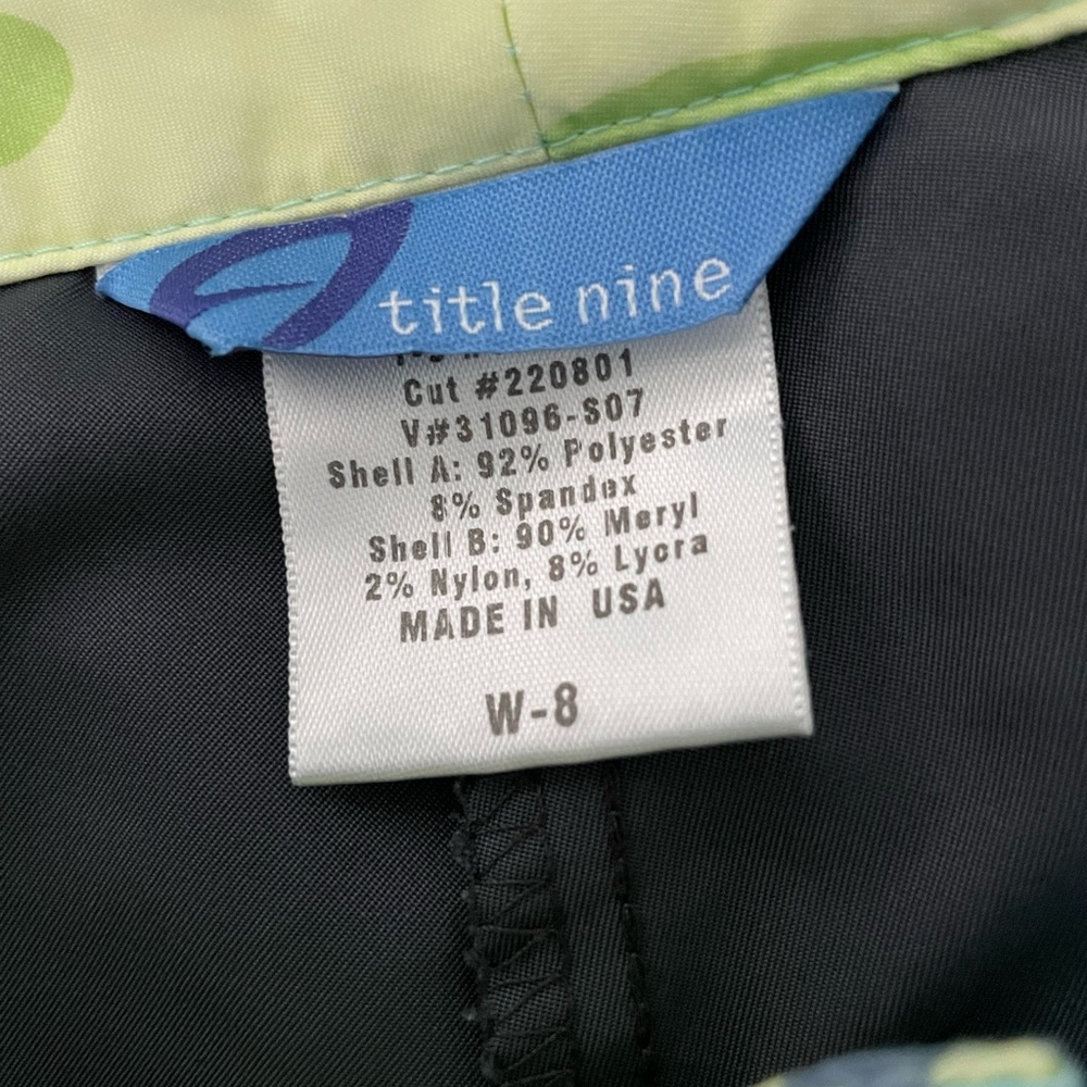 Title Nine Green Blue Retro Flower Print Athletic Skort Shorts Women’s Size 8 - Picture 5 of 6